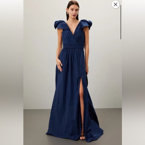 Marchesa Notte Taffeta Ball Gown in Blue Size 2 - Picture 1 of 9